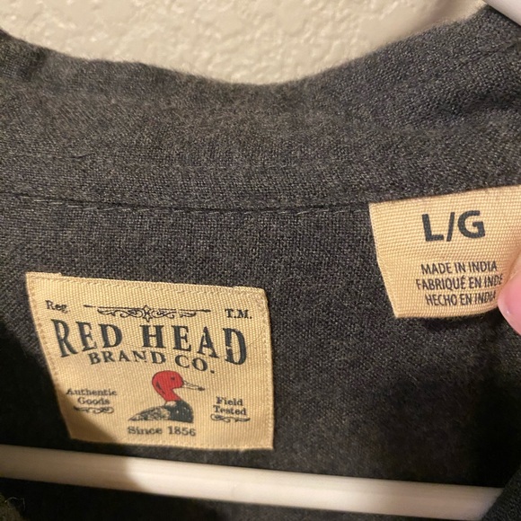 Men’s Red Head Gray Lightweight Flannel Size Large - Picture 2 of 4